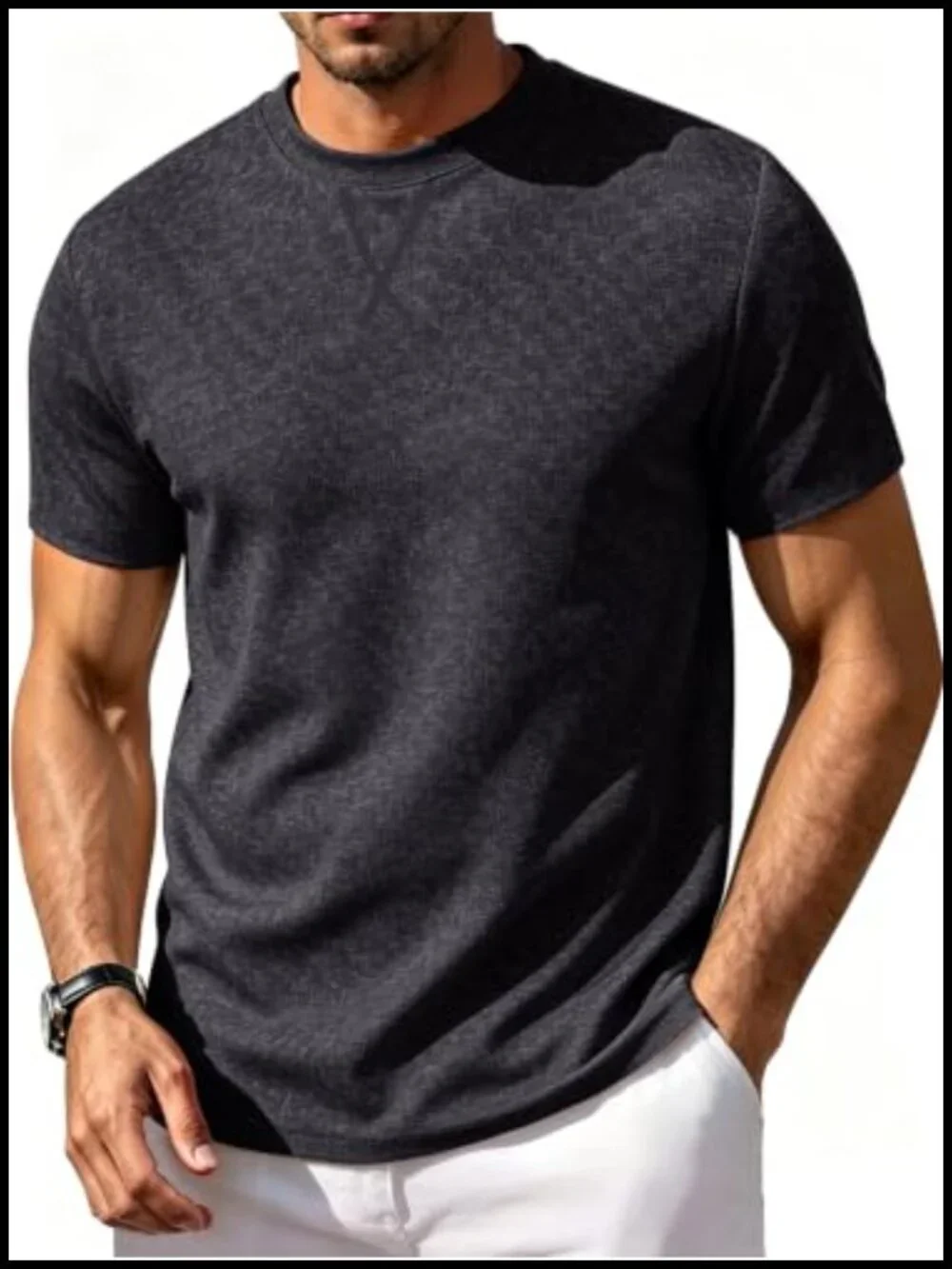 Mens Cotton Graphic T-Shirt Short Sleeve Crewneck Casual Tee